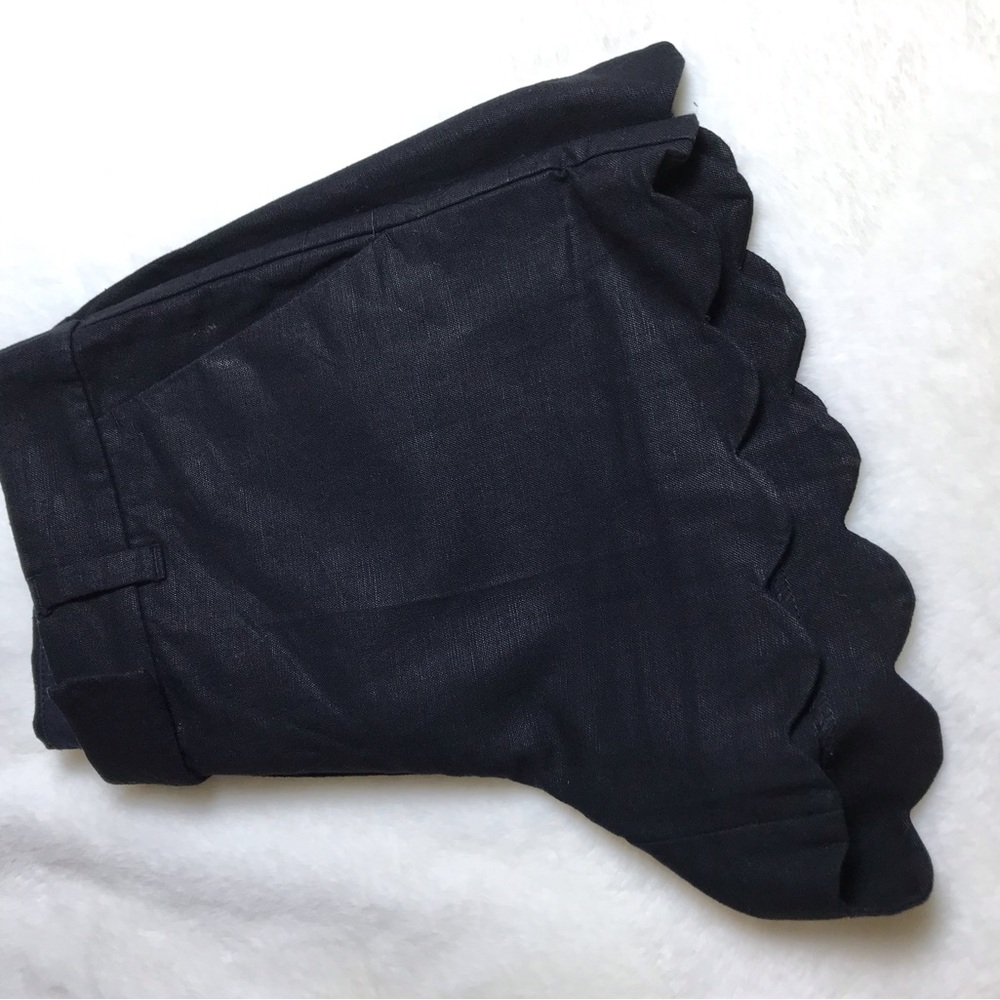 J.Crew Black Scalloped Hem Shorts